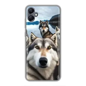 Чехол с Хаски для Samsung Galaxy A05 - (AlphaPrint) (Селфи ХАски)
