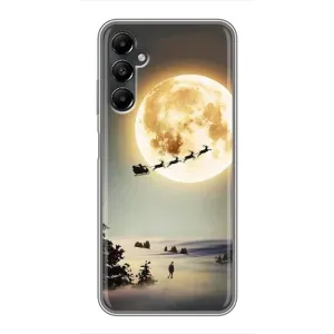 Новорічні, Святкові Чохли для Samsung Galaxy A05s - 2024 год (Санта на місяці)