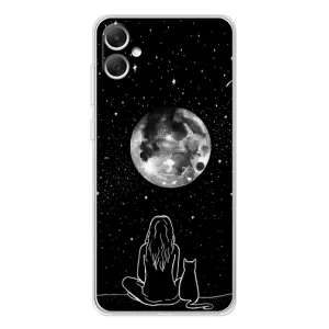 Чехол с рисунком кот на Samsung Galaxy A06 (Девушка с котом)