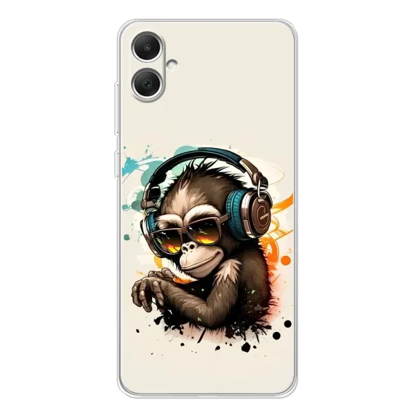 Чехол с принтом «Макака в наушниках» для Samsung Galaxy A06 Чехол с принтом «Макака в наушниках» для Samsung Galaxy A06