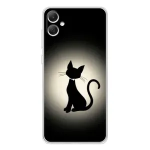 Чехол с принтом для Samsung Galaxy A06 (AlphaPrint) Модные коты (Силуэт котика)