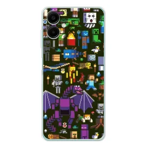 Чохол Майнкрафт на Samsung Galaxy A07 (AlphaPrint) Minecraft (Колаж Майнкрафт)