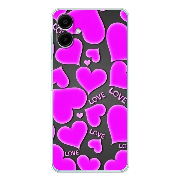 Чехол с принтом «Pink hearts» для Samsung Galaxy A07