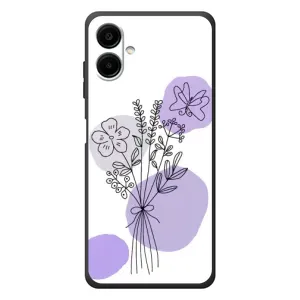 Силконовий чохол з принтом в квітах на Samsung Galaxy A07s (Букет фіолетова абстракція)