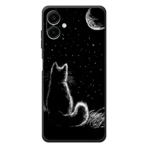 Чохол з принтом для Samsung Galaxy A07s (AlphaPrint) Модні коти (Котик і місяць)
