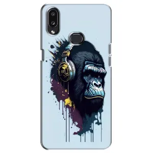 Чехол с Обезьянами Samsung Galaxy A10s (A107) - (AlphaPrint) (Горилла в наушниках)