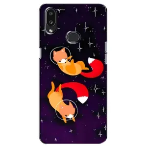 Чехлы с картинкой Лисички для Samsung Galaxy A10s (A107) (VPrint) (Лисички космонавты)