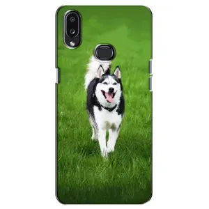 Чехол с Хаски для Samsung Galaxy A10s (A107) - (AlphaPrint) (Радостный Хаски)