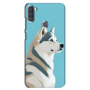 Чехол с Хаски для Samsung Galaxy A11 (A115) - (AlphaPrint) (Хаски арт)