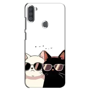 Чохол з принтом «Коти в окулярах» для Samsung Galaxy A11 (A115)