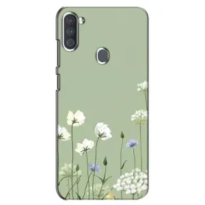 Чохол з квітковим принтом на Samsung Galaxy A11 (А115) (Квіти на зеленому)