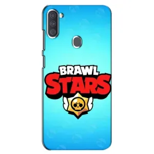 Чехлы Brawl Stars для Samsung Galaxy A11 (A115) (AlphaPrint) (Лого Бравл Старс)