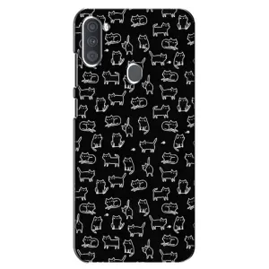 Чехол с принтом для Samsung Galaxy A11 (A115) (AlphaPrint) Модные коты (Меленькие котики)