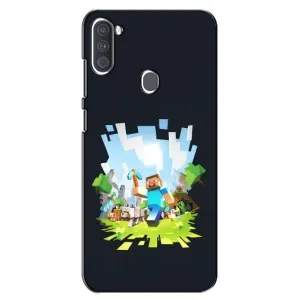 Чехол Майнкрафт на Samsung Galaxy A11 (A115) (AlphaPrint) Minecraft (персонажи Minecraft)