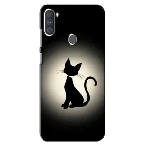Чехол с принтом для Samsung Galaxy A11 (A115) (AlphaPrint) Модные коты (Силуэт котика)
