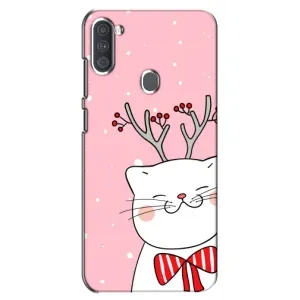 Новогодние Чехлы для Самсунг А11 (VPrint) (Зимний кот)