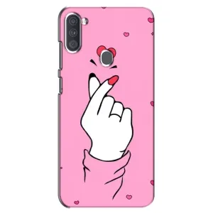 Чехол с принтом для Samsung Galaxy A11 (A115) (AlphaPrint - Знак сердечка) (Знак Love)