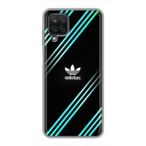 Чехлы Адидас для Samsung Galaxy A12 (AlphaPrint) (Адидас с полосами)