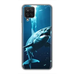 Чехол с картинкой «Хищники» для Samsung Galaxy A12 (Акула под водой)