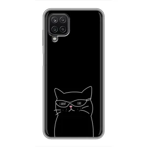 Чехол с принтом «Равнодушный кот» для Samsung Galaxy A12