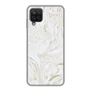 Мраморный чехол на Samsung Galaxy A12 (VPrint) (Белый мрамор)