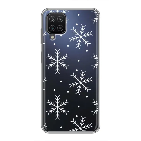 Чехол с принтом «Белые снежинки» для Samsung Galaxy A12