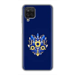 Чохли для Samsung Galaxy A12 Укр. Символіка (AlphaPrint) (Квітковий Герб)