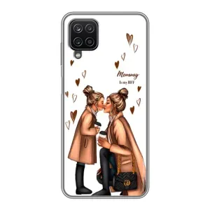 Чехол с печатью для Samsung Galaxy A12 - (Мама с ребенком) (AlphaPrint) (Дочка и мама)
