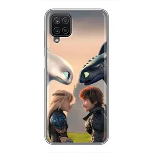 Чехол как приручить дракона на Samsung Galaxy A12 (Иккинг и Астрид)