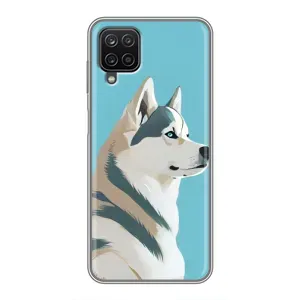 Чохол з Хаскі Samsung Galaxy A12 - (AlphaPrint) (Хаскі арт)