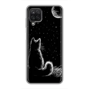 Чехол с принтом для Samsung Galaxy A12 (AlphaPrint) Модные коты