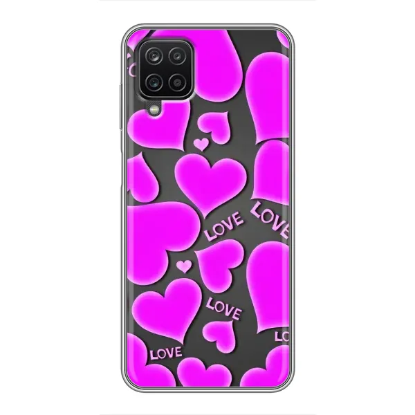 Чехол с принтом «Pink hearts» для Samsung Galaxy A12