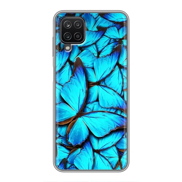 Чехол с принтом «Синие бабочки» для Samsung Galaxy A12