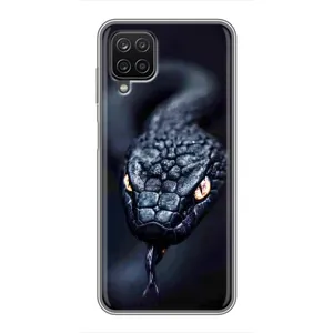 Чехол с картинкой «Хищники» для Samsung Galaxy A12 (Черная змея)