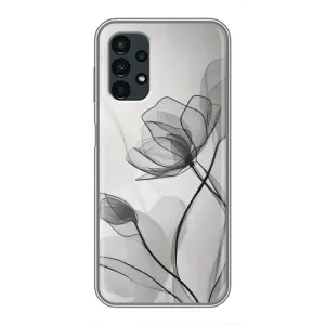 Чохол з квітковим принтом на Samsung Galaxy A13 (4G) (Чорні квіти)