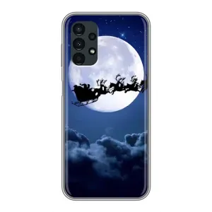 Новорічні Чохли для Samsung Galaxy A13 (4G) (VPrint) (Санта - місяць)