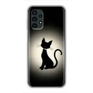 Чохол з принтом для Samsung Galaxy A13 (4G) (AlphaPrint) Модні коти (Силует котика)