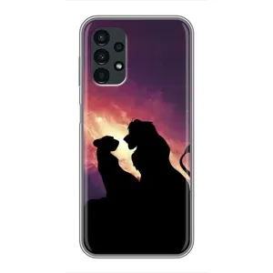 Чехол Король лев на Самсунг А13 (4G) (Силуэт Симба и Налу)