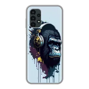 Чехол с Обезьянами Samsung Galaxy A13 (5G) - (AlphaPrint) (Горилла в наушниках)