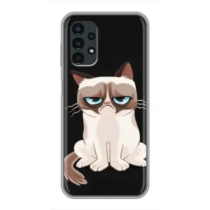 Чехол с принтом для Samsung Galaxy A13 (5G) (AlphaPrint) Модные коты (Грустный кот)