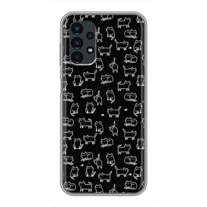 Чехол с принтом для Samsung Galaxy A13 (5G) (AlphaPrint) Модные коты (Меленькие котики)