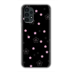 Чохол з розовим принтом для Samsung Galaxy A13 (5G) (Рожеві квіти на чорному)
