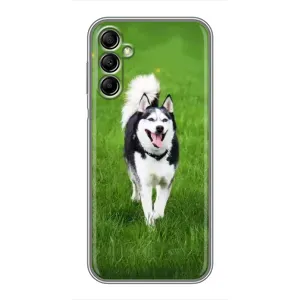 Чехол с Хаски для Samsung Galaxy A14 5G - (AlphaPrint) (Радостный Хаски)