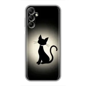 Чехол с принтом для Samsung Galaxy A14 5G (AlphaPrint) Модные коты (Силуэт котика)