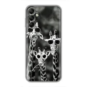 Силиконовый чехол с КАРТИНКАМИ лето для Samsung Galaxy A14 5G (AlphaPrint) (Жирафы в очках)