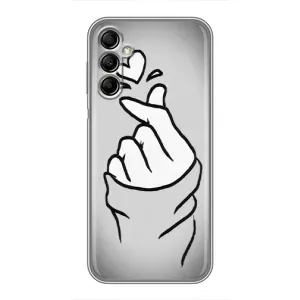 Чехол с принтом для Samsung Galaxy A14 5G (AlphaPrint - Знак сердечка) (Значок Love)