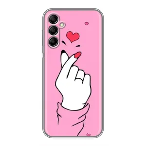 Чехол с принтом для Samsung Galaxy A14 5G (AlphaPrint - Знак сердечка) (Знак Love)