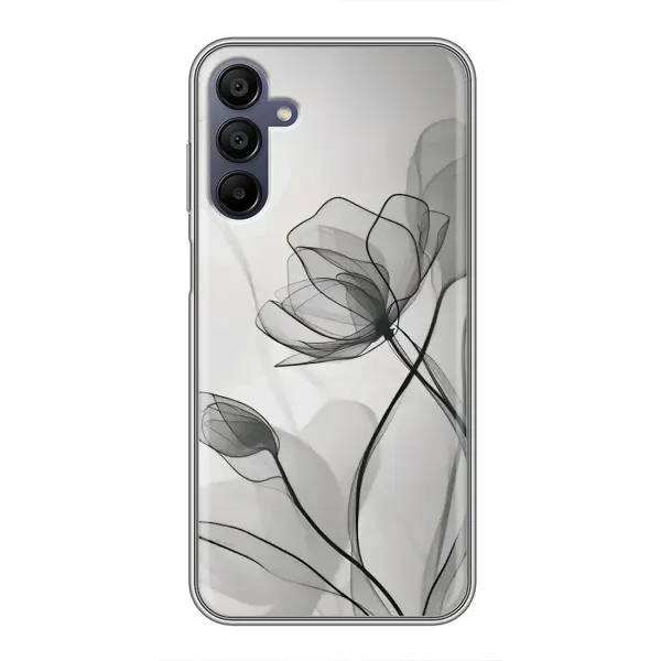 Чехол с принтом «Черные цветы» для Samsung Galaxy A15 (A155)