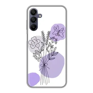 Силиконовый чехол с принтом в цветах на Samsung Galaxy A15 (A155) (Букет фиолетовая абстракция)
