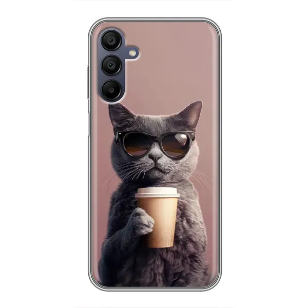 Чехол с принтом «Кот с кофе» для Samsung Galaxy A15 (A155) Чехол с принтом «Кот с кофе» для Samsung Galaxy A15 (A155)